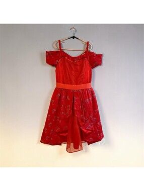 Disney Parks Authentic Original Elena of Avalon Red Sequin Dress, Girls Large